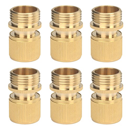 6 Pieces Brass Quick Female External Pipe Thread Faucet Connector Garden Hose Nozzle