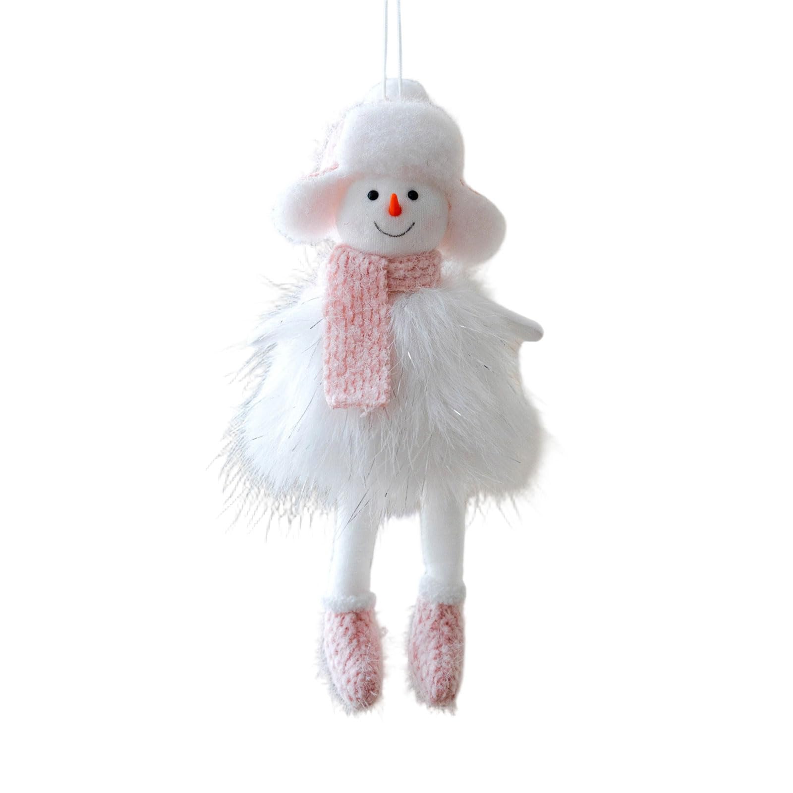 Snowman Plush Ornament for Christmas Decor, White Color Design for Tree Wall and Door Hangings Decoration Snowman Door Hangings