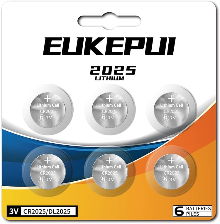 EUKEPUI 6 Count-CR2025 3V Lithium Coin Cell