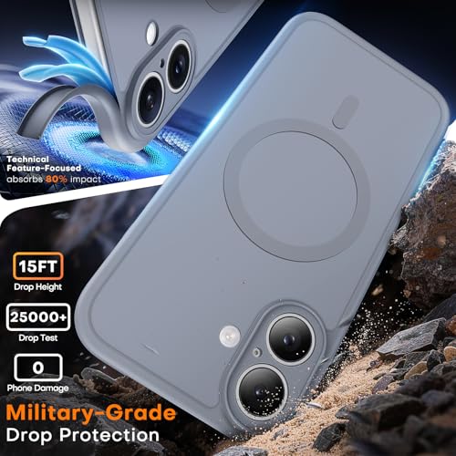TAURI for iPhone 16 Case, Compatible with MagSafe, Grey - image 3