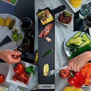 Rotel Lot de 2 Poêlons à Raclette, Duo Poêlons pour Appareil à Raclette, PTFE, 18,5 x 9 x 1,5 cm, Noir