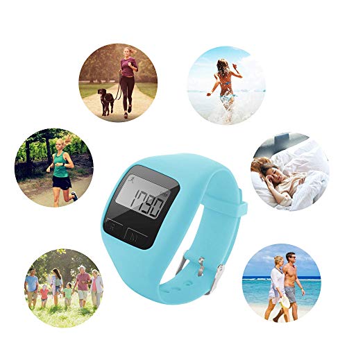 BATAUU Fitness Tracker, 3D Digital Watch Pedometer for Walking & Running, Simply Operation, Accurate Step Counter,Walking Distance Miles & Km, Calorie Counter, Activity Time (Blue)