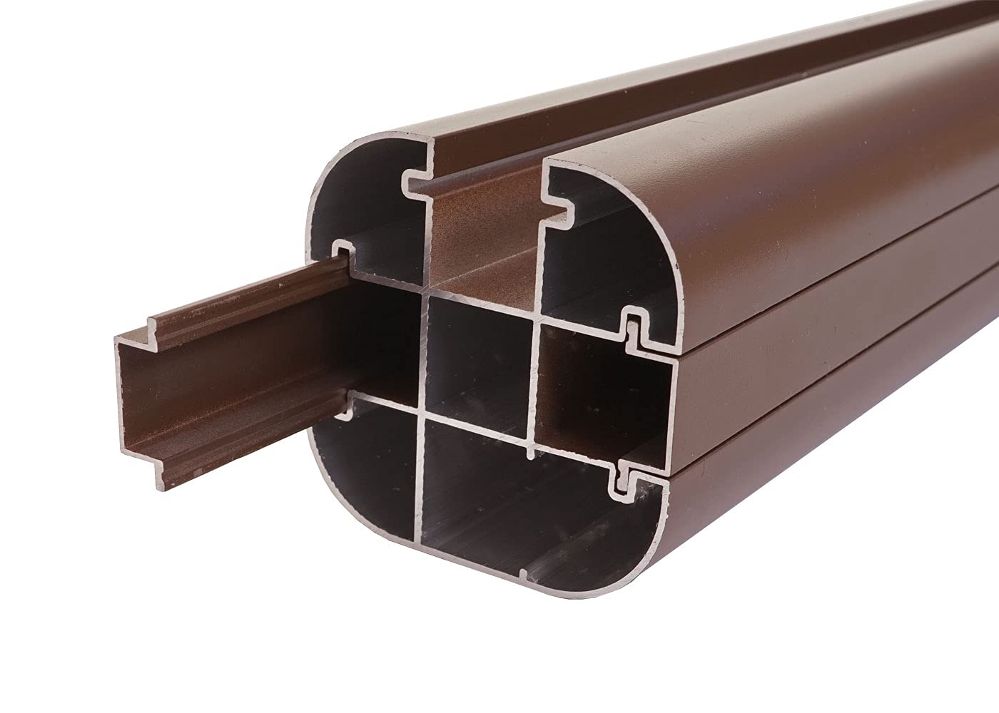 Mendler Aluminiowe słupki Sarthe-WPC, słupki słupki, system wtykowy - 98 cm, brązowy