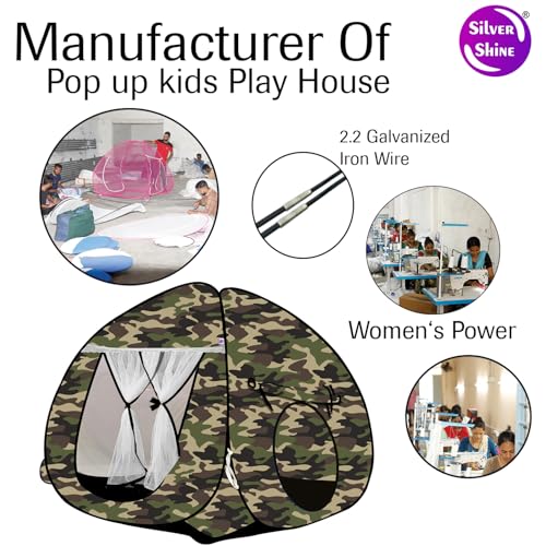 Image of Jungle Printed Play House Foldable Kids Play Tent for Boys & Girls|Indoor & Outdoor Toddler Activity| Play Tent for Kids |Fun Playhouse|Lightweight and Portable (Green-Black)