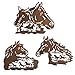 WAIU Trio Wildlife Accent Wall Mounted Animal Statues, Metal Wall Pendants, Silhouette Art Walls, Hanging Indoor And Outdoor Wall Decorations, Western Style, Horse Free Running Set of 3