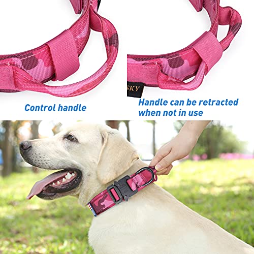 Hotsky Tactical Dog Collar, Adjustable Military Training Nylon Dog Collar with Handle, Heavy Duty Metal Buckle K9 Dog… - Image 3