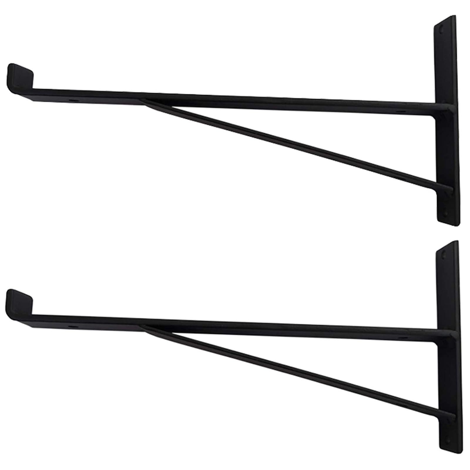 TZUFA Reggimensola Ferro Nero, Supporto per Scaffalature Triangolari A Parete Staffe per Staffe in Ferro Industriale(40cm/16in)