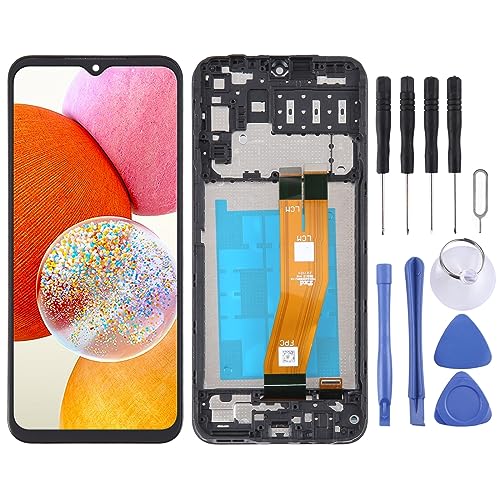Lingland Cell Phone kit LCD Screen for Samsung Galaxy A14 SM-A145F Digitizer Full Assembly with Frame Screen Overall Assembly (Color : Color1)