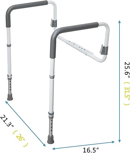 Miniatura 3 de Rieles de seguridad para inodoro para adultos mayores, marco de seguridad ajustable para inodoro con asas, barra de agarre de inodoro independiente