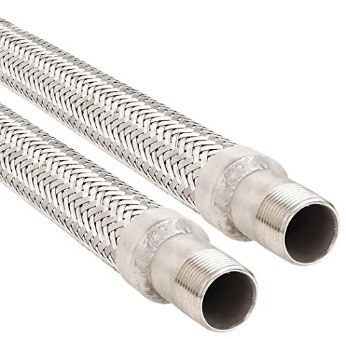 316 Stainless Steel, 18 in,Flexible Metal Hose Assembly, 1 1/4 in,20400003630