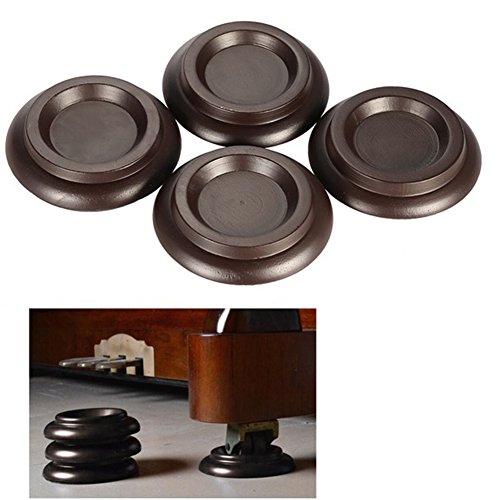 ParaCity Piano Caster Cups 4 Pack Solid Wood Grand Piano Caster Pads