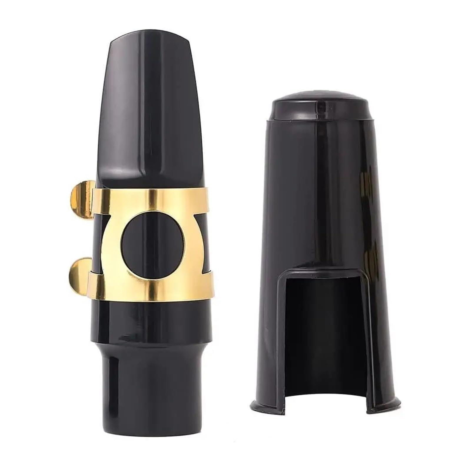 Akcesoria Do Instrumentów Saksofonu Zestaw Ustników Do Saksofonu Altowego Z Nasadką Zaciskową Ustnika Stroiki Podkładki Pod Zęby Akcesoria Do Instrumentów Dętych (Color : Bk)