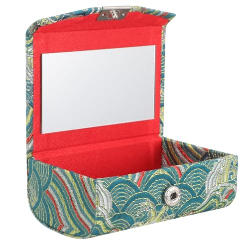 DEARMAMY Elegante estuche para pintalabios de estilo chino, organizador de maquillaje portátil para bolso, soporte doble para pintalabios con diseño, almacenamiento versátil para horquillas y