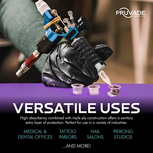 Pruvade-Dental-Bibs-500-Pack-Adult-Disposable-Bibs-for-Dentist-Eating-Tattooing-13-x-18-Black-3-Ply-Waterproof-Medical-Sheets-for-Piercing-Tattoo-Table-Station-Nail-Techs-Patient-Hygiene