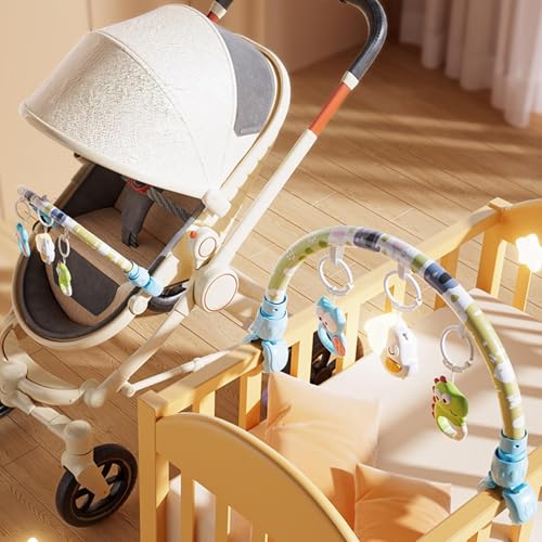 Générique Stroller Arch Toy, Battery-Powered Activity Arch, Sensory Pendant Plaything with Light, 18.11x12.6 inches Interactive Entertainment for Car Seats, Strollers, Babies 0+ Months – Image 4