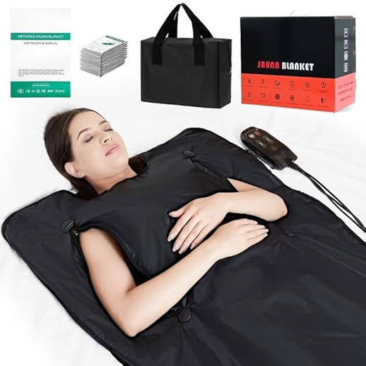 yamxun Far Infrared Sauna Blanket: Portable Sauna Blanket for Home Therapy-Infrared Blanket Sauna with 86–176°F Temp Range