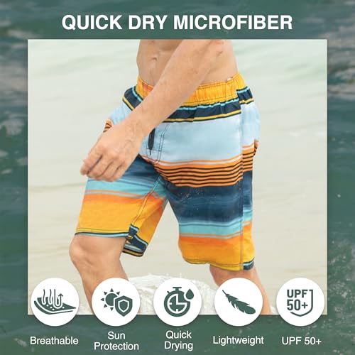 Image of Kanu Surf Men's Big Viper Extended Size Stripe Swim Trunk