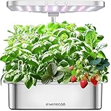 Stainless Steel Hydroponics Growing System kit Indoor Garden: Smart Indoor Herb Garden with Grow Light,15 Pods Plant Germination Kit,6L Water Tank with Quiet Pump,for Vegetables, Herbs and Flowers