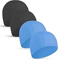 Vista 10 de 4 gorras elásticas de natación para mujeres, hombres y niños, tela duradera, no impermeable, gorra de piscina elástica
