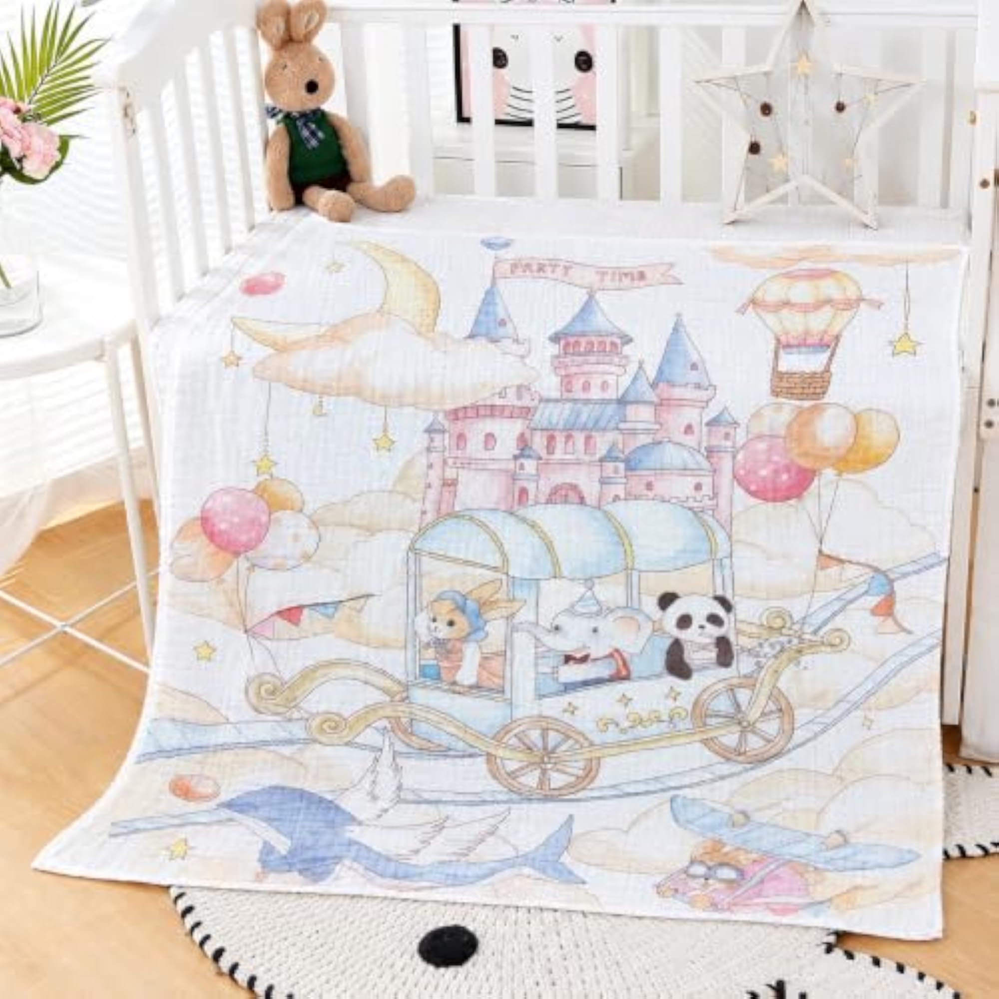 6 Layer Muslin Baby Blanket Ultra Soft Breathable Lightweight
