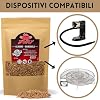 Kit Affumicatore Per Cocktail MIXOLOGIC - Forma Saturno, 4 Tipi Di Trucioli Di Legno (Ciliegia, Noce, Mela, Pecan), 5 Coperchi In Vetro, Regalo