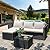 Shintenchi Outdoor Patio Furniture Sets, Small Outdoor Sofa Patio Sectional Sets 3-Piece All Weather Wicker Rattan Patio Seating Sofas with Glass Coffee Table and Cushion (Beige)