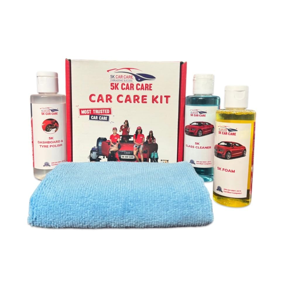 Complete Car Cleaning Kit, Dashboard Polish, Glass Cleaner, Foam Wash, Microfibre Towel-image-49
