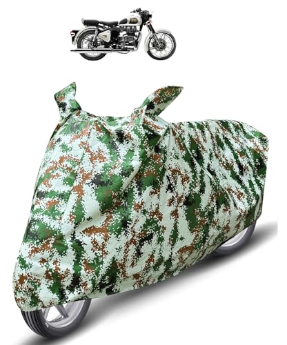 Image of Auto Hub Waterproof Bike Cover Compatible with RE Classic 350 Dustproof, UV Protection Two Wheeler Bike Classic 350 Cover - Forest