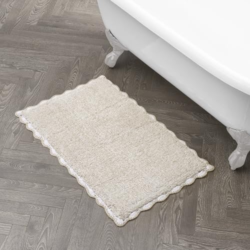 Laura Ashley Heathered Crochet Border 100% Cotton...