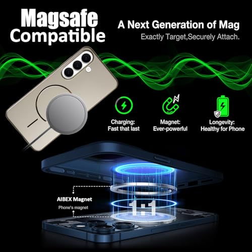 Image of AIBEX Ultra-Thin Mag-Saf Back Cover Case Compatible with Samsung S25| Slim Fit Scratch-Resistant Matte | Magnetic Wireless Charging | Microfibre Lining | Camera Protection (PC Material) - Gold