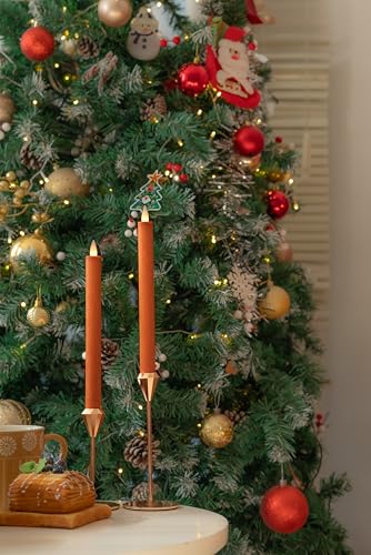 Image of Flameless Taper Candles Flickering with Remote and Timer, 3D Moving Flame Taper Candle Battery Operated to 400 Hours, 9 Inch Window Candles, (Orange)