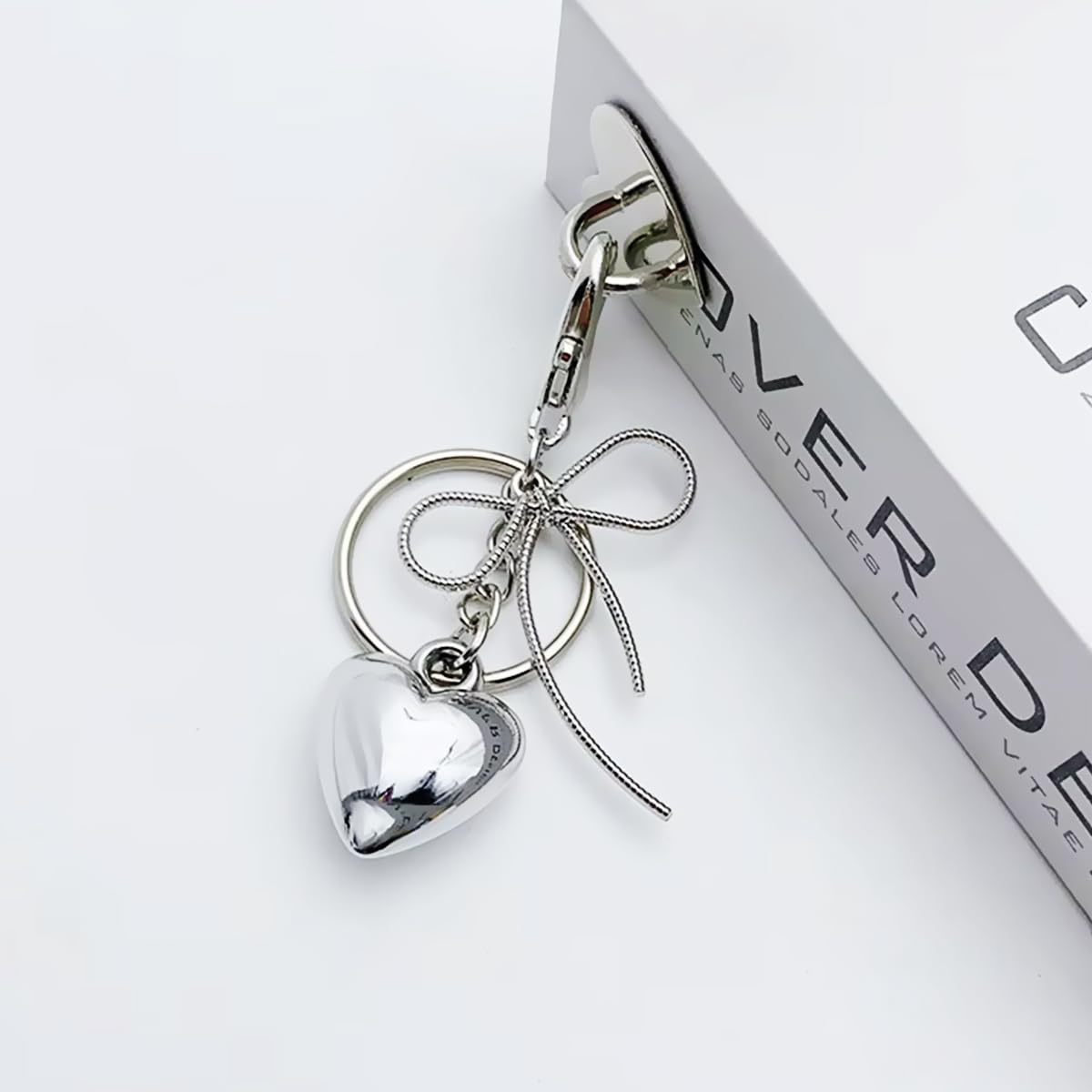 Asaisimg 4 Pcs Cute Keychain Aesthetic Y2K Accessories, Heart Bowknot Kawaii Key Chain for Phone Charm Keys Bags Women Girl Gifts - Image 4