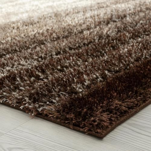 Image of Super Soft Floor Area Rug 8 x 11 Feet Soft Smooth Thick Non-Slip Fluffy Shaggy Carpet for Bedroom, Drawing, Kids Room, Office with Upto 2 Inch Microfiber High Pile (Beige Brown B)