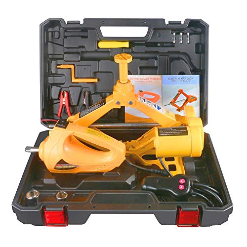 AUTOOL Electric Jack, DC12V 3T 6614 lbs Electric Hydraulic Jack 42CM Auto Electric Floor Jacks with Electric Impact Wrench for SUV Off-Road Vehicles
