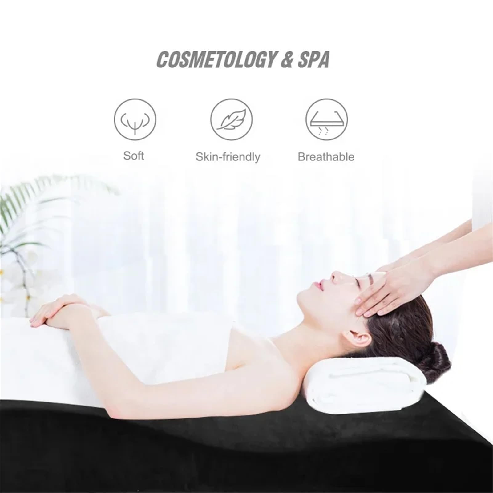 Lit cosmétique pour salon de coiffure, surmatelas en mousse à mémoire de forme, courbé pour cils, noir