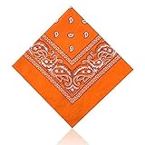 Lizzy | Bandana Multipack | 100% Cotton, Orange, 55x55cm | Paisley Print, Breathable, Unisex, Versatile Use | Headwear, Neckwear, Cycling, Fancy Dress Accessory