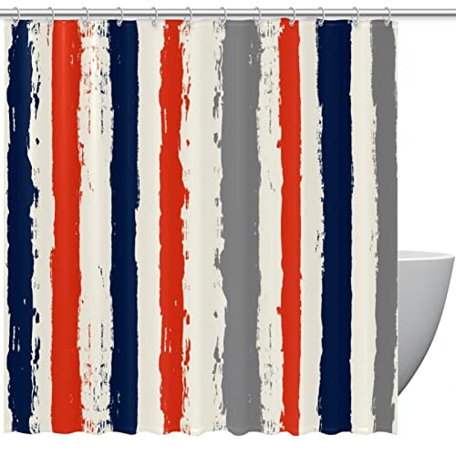 Rideau de douche à rayures Splash Ink grand format pour baignoire 183x183 - 2