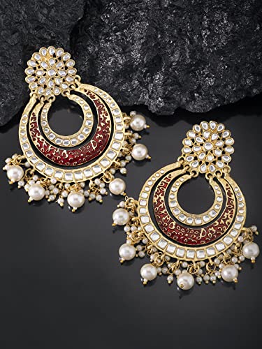 Image of Peora Traditional Indian Ethnic Earrings Jewellery Set Gift for Women Girls