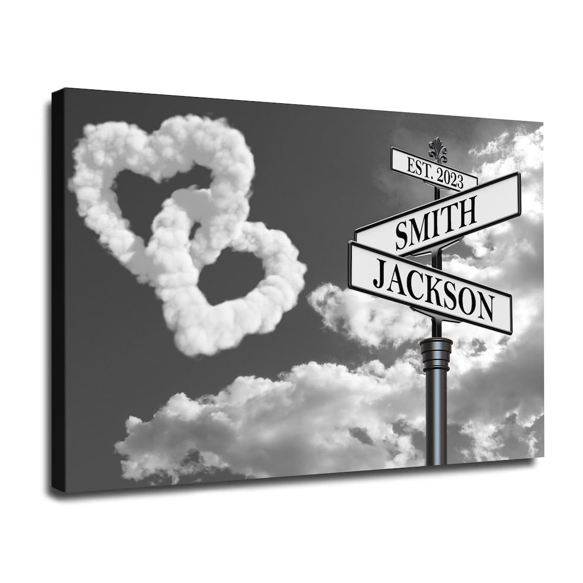 Personalized Wedding Name Street Sign Canvas Print, Custom Name Intersection Sign Canvas Poster Wall Art, Best Gift For Wedding, Canvas Vintage Street Sign For Couples, Fiance Gift for Him