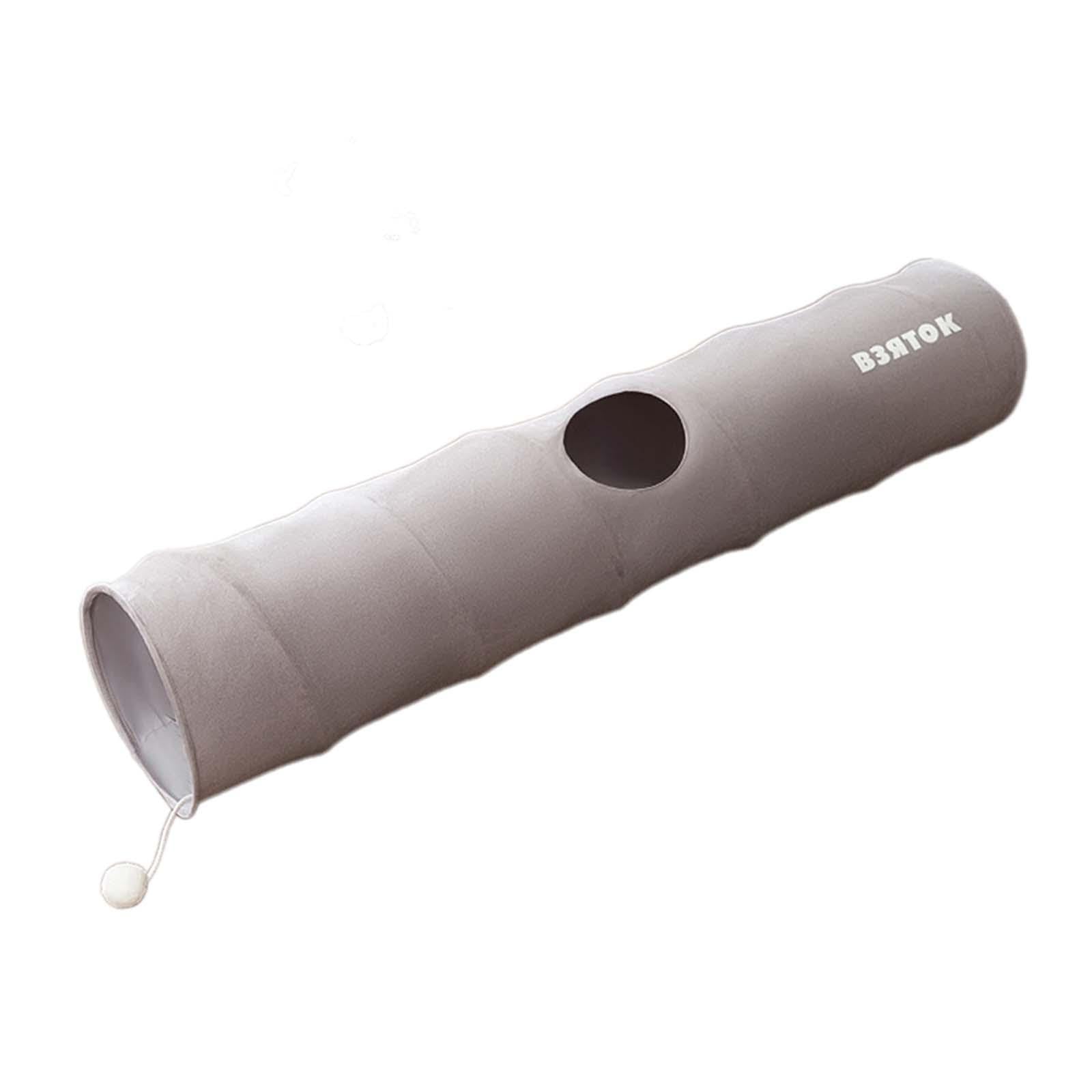 Sharplace para Gatos de Interior. Tubo de Juego para Gatos. Longitud: 47,24" (120 Cm), Diámetro: 9,8". Juguete Interactivo para Mascotas Y, Gris