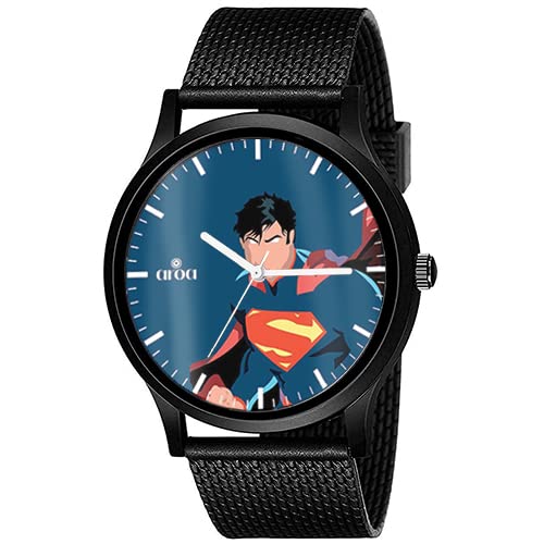 AROA Watch New Watch for Superman: The Animated Series Men Model : 149 Black Metal Type Rubber Analog Watch Blue Dial for Men Stylish Watch for Boys (B0BZSQYBKT) Amazon Price History, Amazon Price Tracker