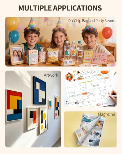 Uinkit Inkjet Thin Glossy Photo Paper 8.5x11 Inches for DIY Chip Bag 100sheets 37lb Printer Paper Brochure Flyer Paper Compatible with Inkjet Printers Letter Size 135gsm image 5