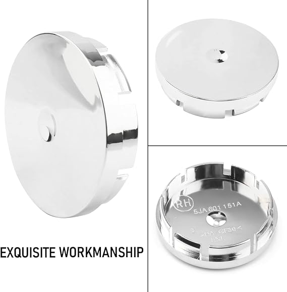 RTrhinotuning 55.5mm Wheel Center Caps Compatible with Fabia Citigo Lada Vesta 5JA 601 151A, OD: 2.19(55.5 mm) ID: 2.01(51 mm) Chrome Rim Caps