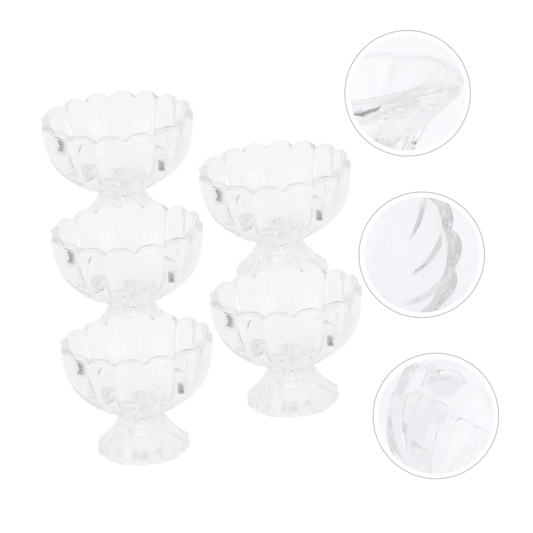 Vaso de Pudín Clásico de Vidrio Loto 150ml 5 Piezas