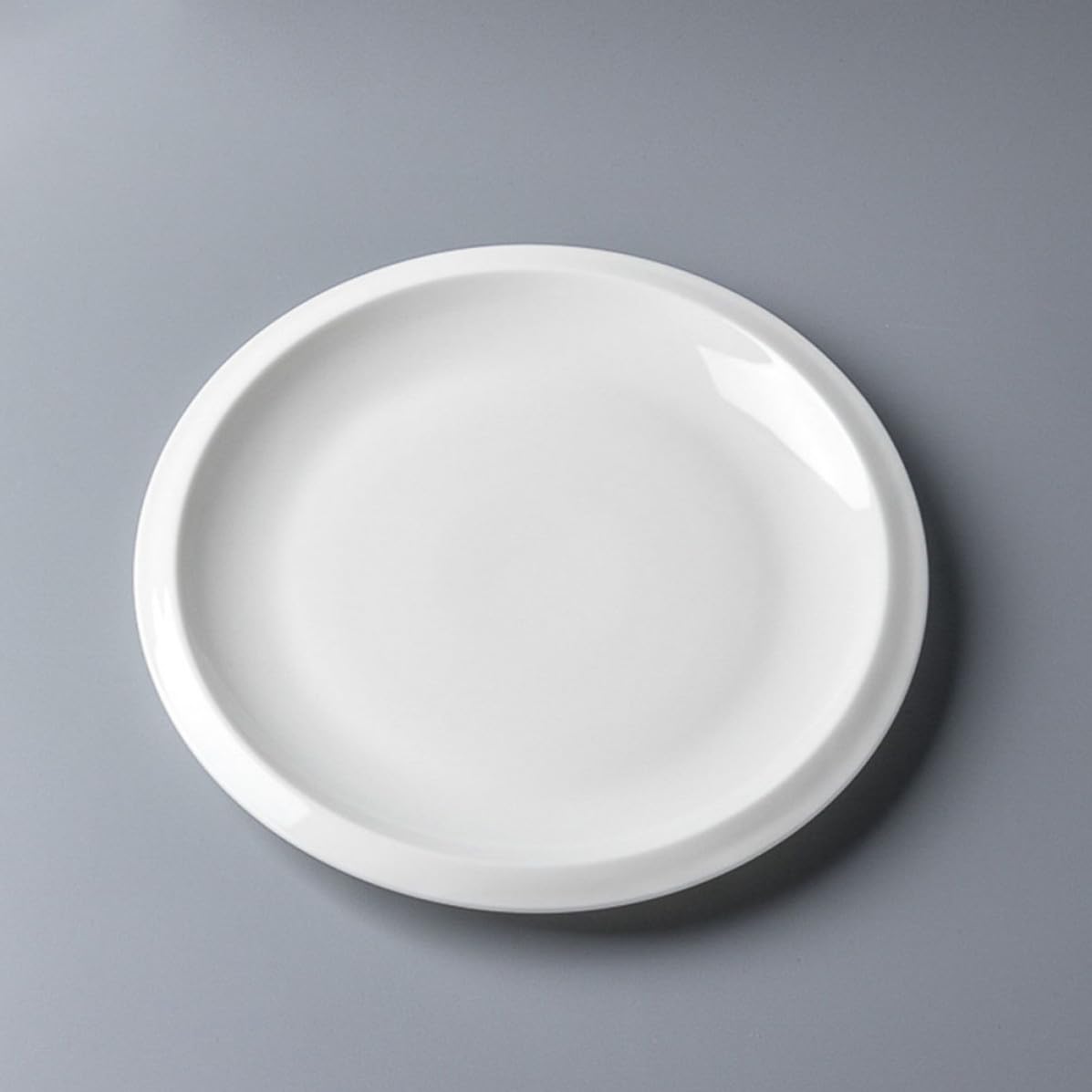 Abaodam Plato Cerámico para Cocina con Tapa Blanco Puro Plato Francés para Steak y Postres Vajilla Doméstica Versátil para Aperitivos y Comidas Hogar y Restaurante