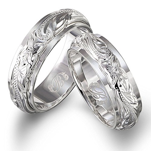 BYTHESEA ハワイアンジュエリー ペアリング 刻印無料 誕生石入れ可(有料・別途購入) シルバー925 ダブルプレート 指輪 2個セット 【1個目:19号】【2個目:22号】 SR3201P カップル