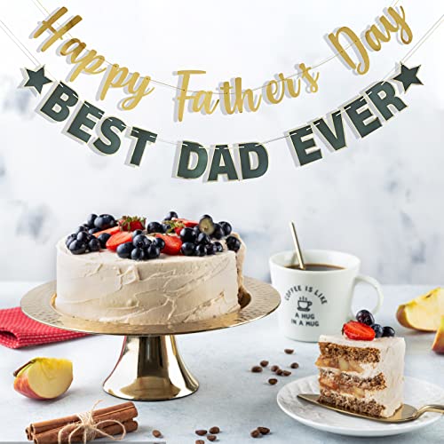 Image of Happy Father's Day Gold Banner Bunting Banner for Dad Father's Party Decorations Backdrop Garland for Father's Day (2 pcs Gold)