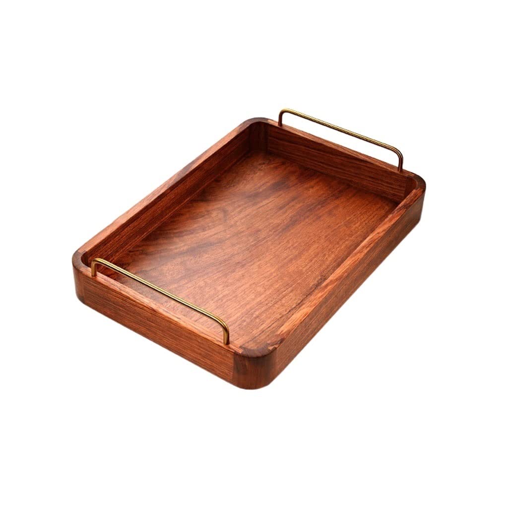 Bandeja Bandeja Moderna con Asas de Metal Bandeja de Desayuno Centro Decorativo decoración decoración Rectangular Mesa de café. Bandejas para Servir Comida(S)