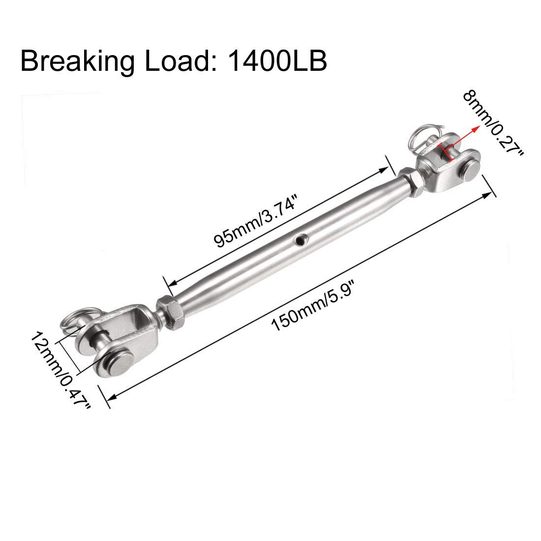 Ganasce E Tenditore Per Ganasce In Acciaio Inox 304 M5 / M6 / M7 / M8