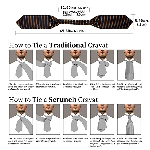 Corbata clásica negra rayada de seda para hombre miniatura 5